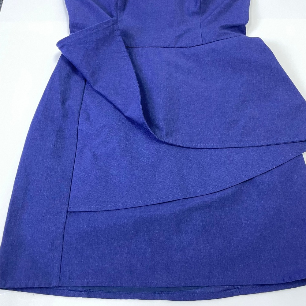 NWT Keepsake The Label Halter Navy Blue FitFlare Ruffle Mini Dress M Bridesmaid - Picture 8 of 16